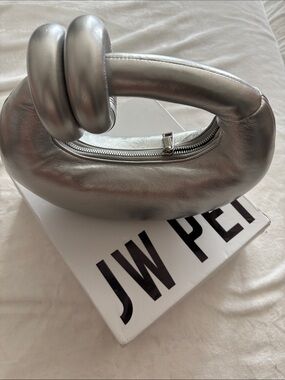 JW PEI Metallic Silver Knot Handle Women's Fashion Bag